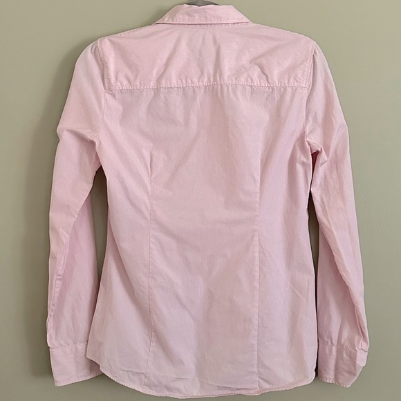 Haberdashery J. Crew Factory Cotton Pink Pinstripe  Button Up Shirt Small - Picture 2 of 7